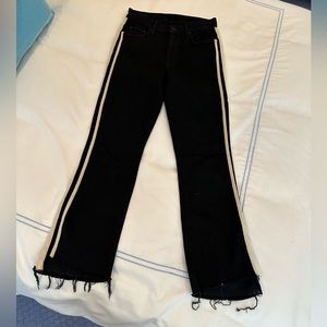 Mother denim black jeans with white pipping